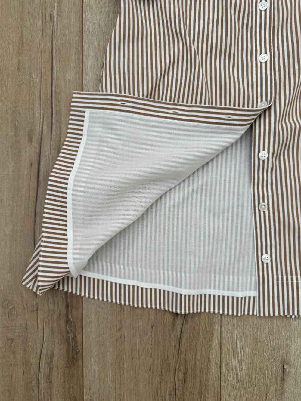 Veronica Beard Striped Cotton Waist Wrap Button Shirt Dress Acorn White Size 0 - Picture 7 of 9